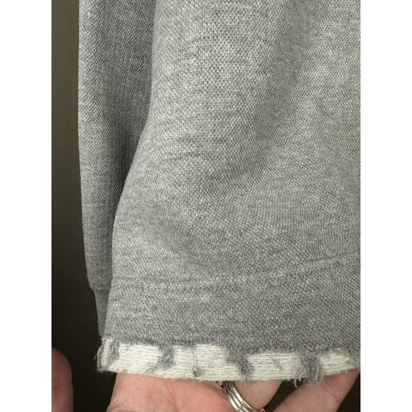 Tommy Hilfiger Unisex Grey Long Sleeve Quarter Zip Pullover Distressed Size XL - Picture 10 of 10